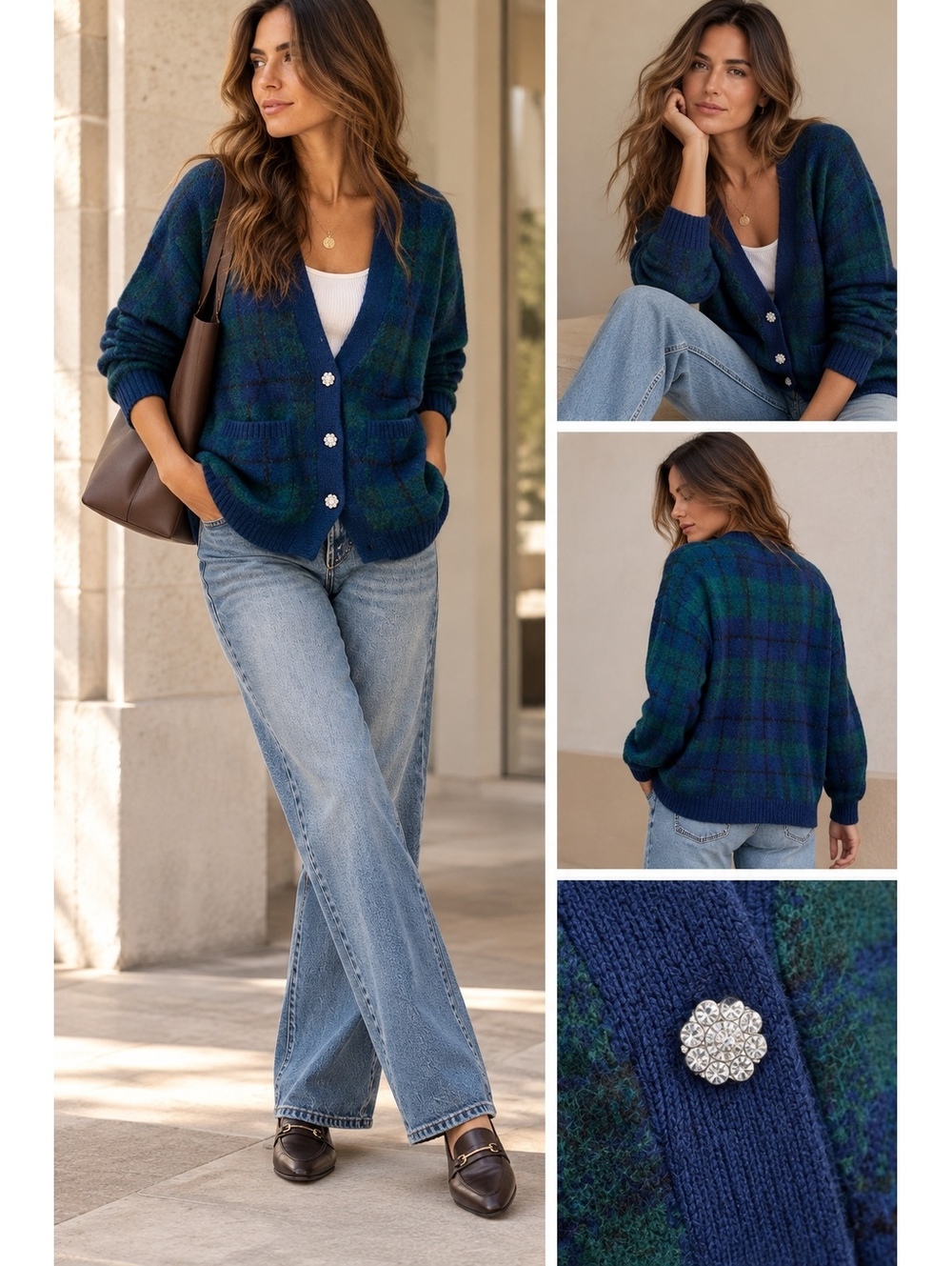 Rails Runi Cardigan · Navy Tartan Plaid · Size M · Like New